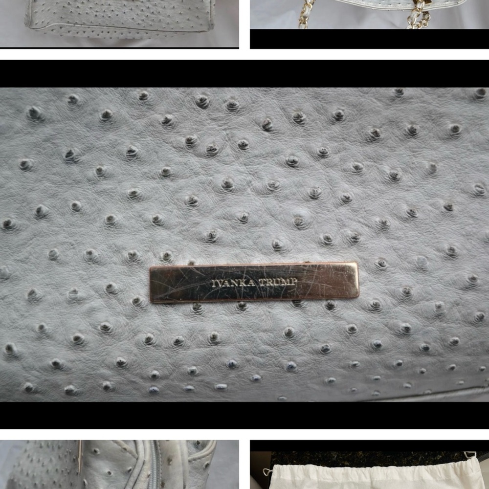 Ivanka Trump Ostrich Feather Leather Purse (C-1)